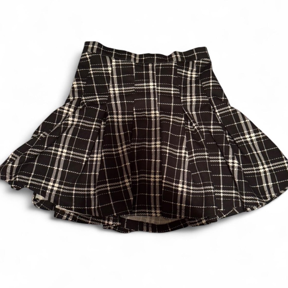 Plaid Black and White Women's Skirt